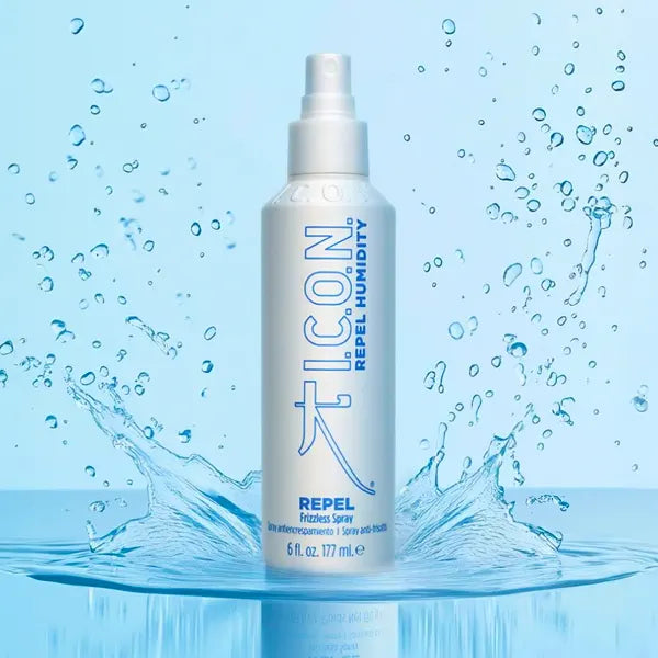 Repel anti frizz spray over